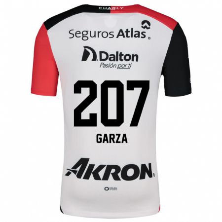 Kandiny Enfant Maillot Rodolfo Garza #207 Blanc Rouge Noir Tenues Extérieur 2024/25 T-Shirt