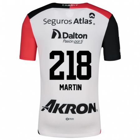 Kandiny Enfant Maillot Jorge San Martín #218 Blanc Rouge Noir Tenues Extérieur 2024/25 T-Shirt