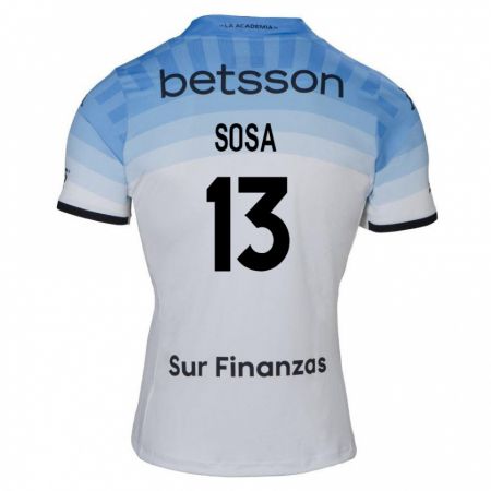 Kandiny Enfant Maillot Santiago Sosa #13 Blanc Bleu Noir Tenues Extérieur 2024/25 T-Shirt