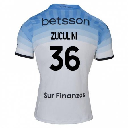 Kandiny Enfant Maillot Bruno Zuculini #36 Blanc Bleu Noir Tenues Extérieur 2024/25 T-Shirt