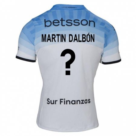 Kandiny Enfant Maillot Juan Martin Dalbón #0 Blanc Bleu Noir Tenues Extérieur 2024/25 T-Shirt