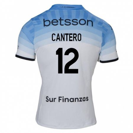 Kandiny Enfant Maillot Milton Cantero #12 Blanc Bleu Noir Tenues Extérieur 2024/25 T-Shirt