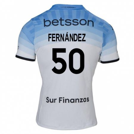 Kandiny Enfant Maillot Román Fernández #50 Blanc Bleu Noir Tenues Extérieur 2024/25 T-Shirt