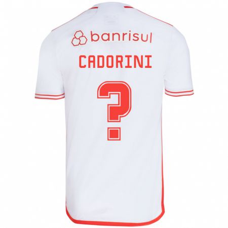 Kandiny Enfant Maillot Matheus Cadorini #0 Blanc Rouge Tenues Extérieur 2024/25 T-Shirt