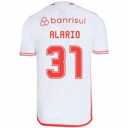 Kandiny Enfant Maillot Lucas Alario #31 Blanc Rouge Tenues Extérieur 2024/25 T-Shirt