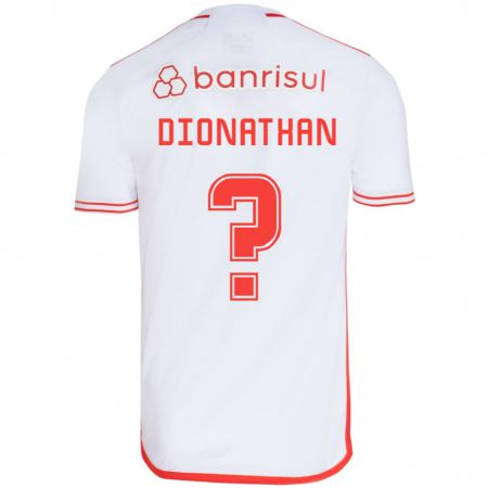 Kandiny Enfant Maillot Dionathan #0 Blanc Rouge Tenues Extérieur 2024/25 T-Shirt