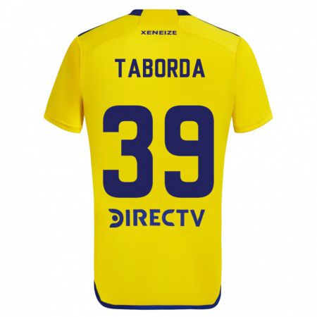 Kandiny Enfant Maillot Vicente Taborda #39 Jaune Bleu Tenues Extérieur 2024/25 T-Shirt