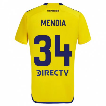 Kandiny Enfant Maillot Mateo Mendía #34 Jaune Bleu Tenues Extérieur 2024/25 T-Shirt