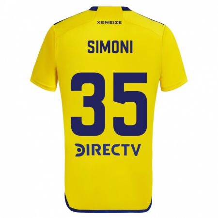 Kandiny Enfant Maillot Valentino Simoni #35 Jaune Bleu Tenues Extérieur 2024/25 T-Shirt