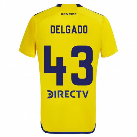 Kandiny Enfant Maillot Milton Delgado #43 Jaune Bleu Tenues Extérieur 2024/25 T-Shirt