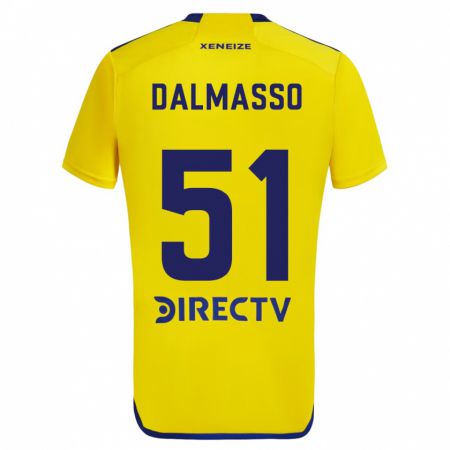 Kandiny Enfant Maillot Santiago Dalmasso #51 Jaune Bleu Tenues Extérieur 2024/25 T-Shirt