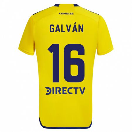 Kandiny Enfant Maillot Lucas Galván #16 Jaune Bleu Tenues Extérieur 2024/25 T-Shirt