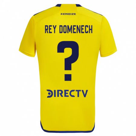 Kandiny Enfant Maillot Camilo Rey Domenech #0 Jaune Bleu Tenues Extérieur 2024/25 T-Shirt