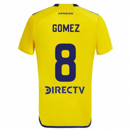 Kandiny Enfant Maillot Camila Gomez Ares #8 Jaune Bleu Tenues Extérieur 2024/25 T-Shirt