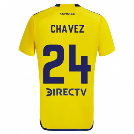 Kandiny Enfant Maillot Gabriela Chavez #24 Jaune Bleu Tenues Extérieur 2024/25 T-Shirt