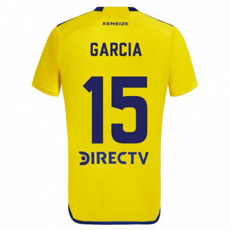 Kandiny Enfant Maillot Ramiro Garcia #15 Jaune Bleu Tenues Extérieur 2024/25 T-Shirt