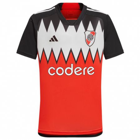 Kandiny Enfant Maillot Nicolás Fonseca #4 Rouge Noir Blanc Tenues Extérieur 2024/25 T-Shirt