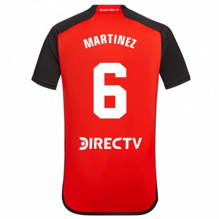 Kandiny Enfant Maillot David Martínez #6 Rouge Noir Blanc Tenues Extérieur 2024/25 T-Shirt