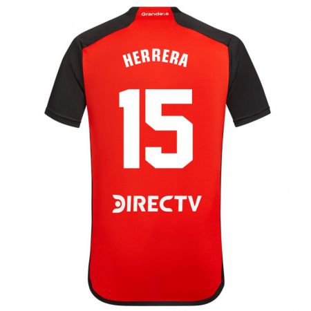 Kandiny Enfant Maillot Andrés Herrera #15 Rouge Noir Blanc Tenues Extérieur 2024/25 T-Shirt