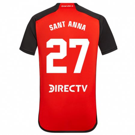 Kandiny Enfant Maillot Agustín Sant Anna #27 Rouge Noir Blanc Tenues Extérieur 2024/25 T-Shirt