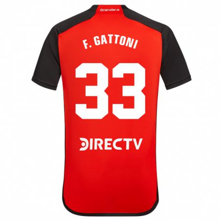 Kandiny Enfant Maillot Federico Gattoni #33 Rouge Noir Blanc Tenues Extérieur 2024/25 T-Shirt