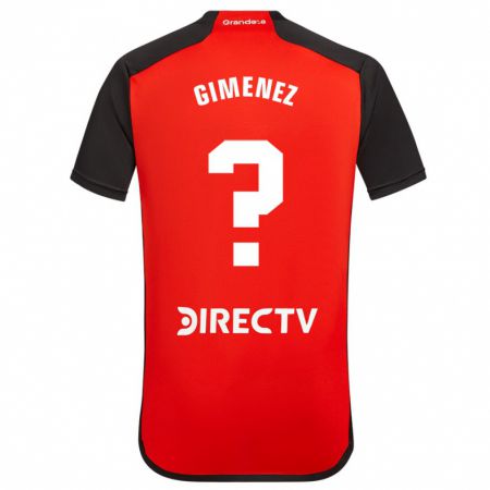 Kandiny Enfant Maillot Ulises Giménez #0 Rouge Noir Blanc Tenues Extérieur 2024/25 T-Shirt