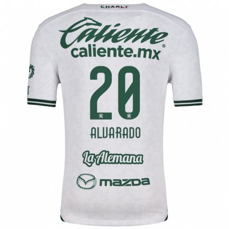 Kandiny Enfant Maillot Alfonso Alvarado #20 Blanc Vert Tenues Extérieur 2024/25 T-Shirt