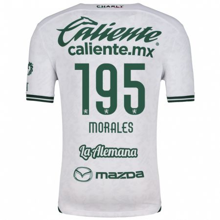 Kandiny Enfant Maillot Daniel Morales #195 Blanc Vert Tenues Extérieur 2024/25 T-Shirt