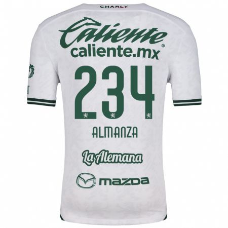 Kandiny Enfant Maillot Román Almanza #234 Blanc Vert Tenues Extérieur 2024/25 T-Shirt