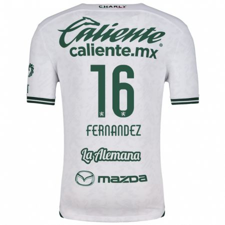 Kandiny Enfant Maillot Omar Fernández #16 Blanc Vert Tenues Extérieur 2024/25 T-Shirt