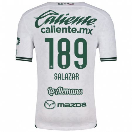 Kandiny Enfant Maillot José Salazar #189 Blanc Vert Tenues Extérieur 2024/25 T-Shirt