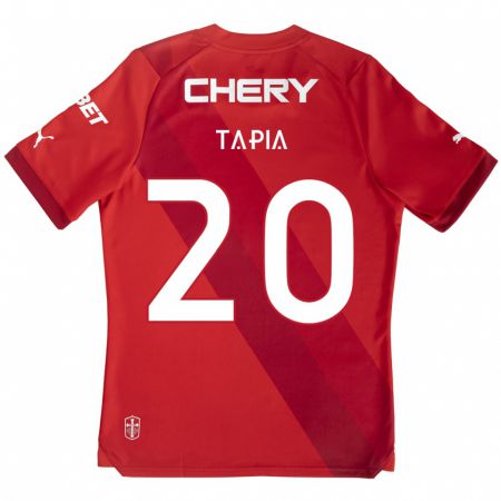 Kandiny Enfant Maillot Gonzalo Tapia #20 Rouge Blanc Tenues Extérieur 2024/25 T-Shirt