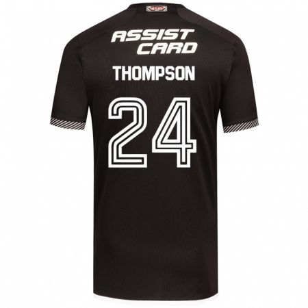 Kandiny Enfant Maillot Jordhy Thompson #24 Noir Blanc Tenues Extérieur 2024/25 T-Shirt