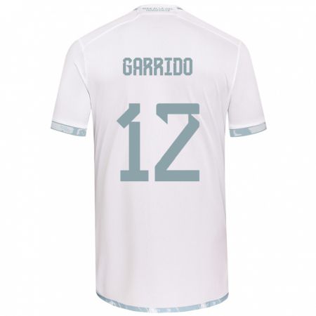 Kandiny Enfant Maillot Pedro Garrido #12 Blanc Gris Tenues Extérieur 2024/25 T-Shirt