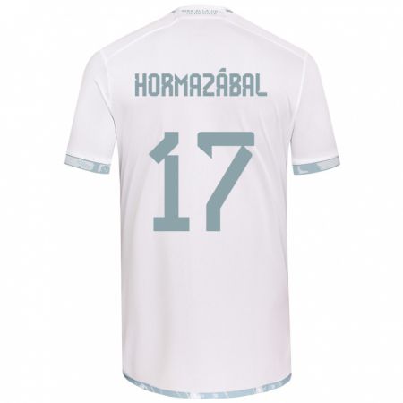 Kandiny Enfant Maillot Fabián Hormazábal #17 Blanc Gris Tenues Extérieur 2024/25 T-Shirt