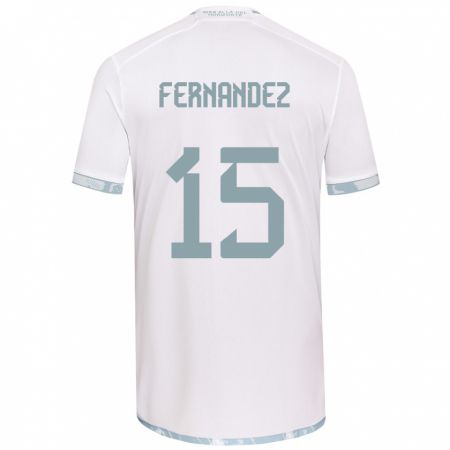 Kandiny Enfant Maillot Vicente Fernández #15 Blanc Gris Tenues Extérieur 2024/25 T-Shirt