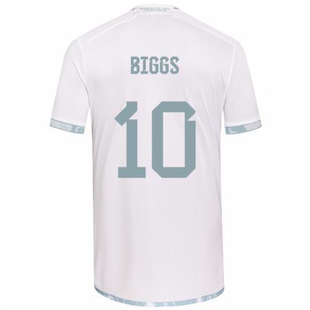 Kandiny Enfant Maillot Nicole Denise Fajre Biggs #10 Blanc Gris Tenues Extérieur 2024/25 T-Shirt