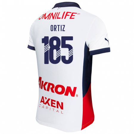 Kandiny Enfant Maillot Gibrán Ortiz #185 Blanc Rouge Bleu Tenues Extérieur 2024/25 T-Shirt