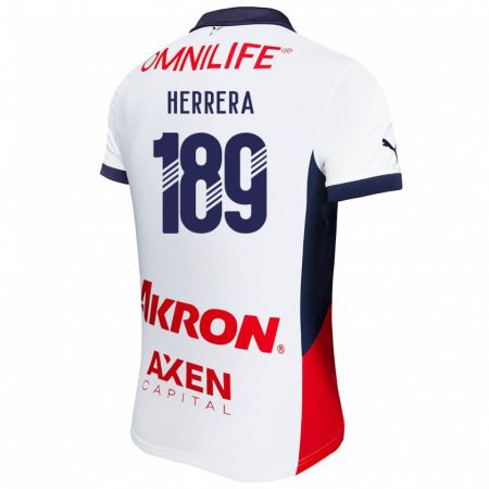 Kandiny Enfant Maillot Antonio Herrera #189 Blanc Rouge Bleu Tenues Extérieur 2024/25 T-Shirt