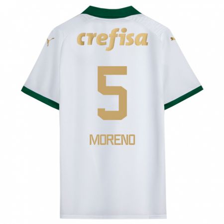 Kandiny Enfant Maillot Aníbal Moreno #5 Blanc Vert Tenues Extérieur 2024/25 T-Shirt