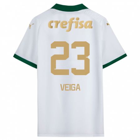 Kandiny Enfant Maillot Raphael Veiga #23 Blanc Vert Tenues Extérieur 2024/25 T-Shirt