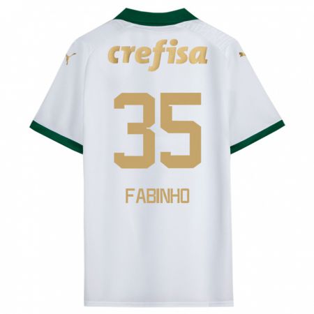 Kandiny Enfant Maillot Fabinho #35 Blanc Vert Tenues Extérieur 2024/25 T-Shirt