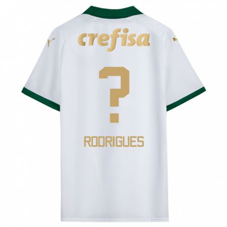 Kandiny Enfant Maillot César Rodrigues #0 Blanc Vert Tenues Extérieur 2024/25 T-Shirt