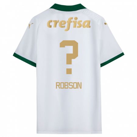 Kandiny Enfant Maillot Robson #0 Blanc Vert Tenues Extérieur 2024/25 T-Shirt