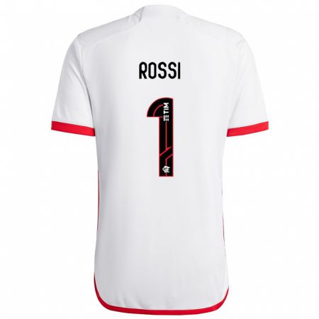 Kandiny Enfant Maillot Agustín Rossi #1 Blanc Rouge Tenues Extérieur 2024/25 T-Shirt