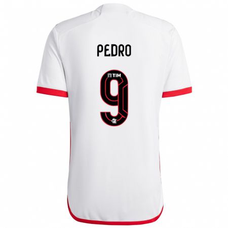 Kandiny Enfant Maillot Pedro #9 Blanc Rouge Tenues Extérieur 2024/25 T-Shirt