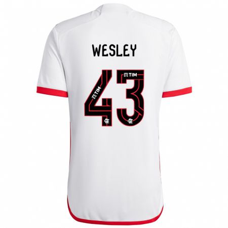 Kandiny Enfant Maillot Wesley #43 Blanc Rouge Tenues Extérieur 2024/25 T-Shirt