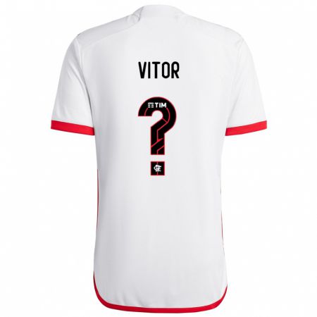 Kandiny Enfant Maillot João Vitor #0 Blanc Rouge Tenues Extérieur 2024/25 T-Shirt