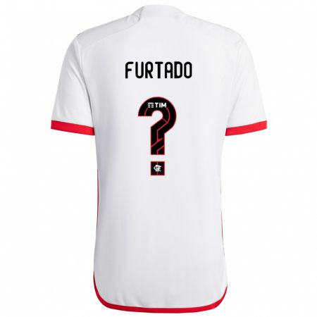 Kandiny Enfant Maillot Lucas Furtado #0 Blanc Rouge Tenues Extérieur 2024/25 T-Shirt