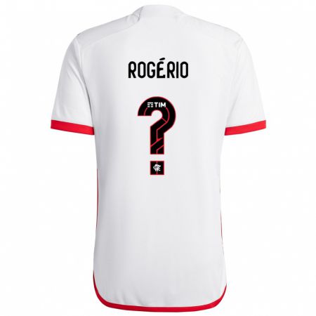 Kandiny Enfant Maillot Daniel Rogério #0 Blanc Rouge Tenues Extérieur 2024/25 T-Shirt